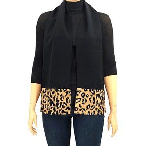Carlisle Wool & Cashmere Black & Leopard Scarf